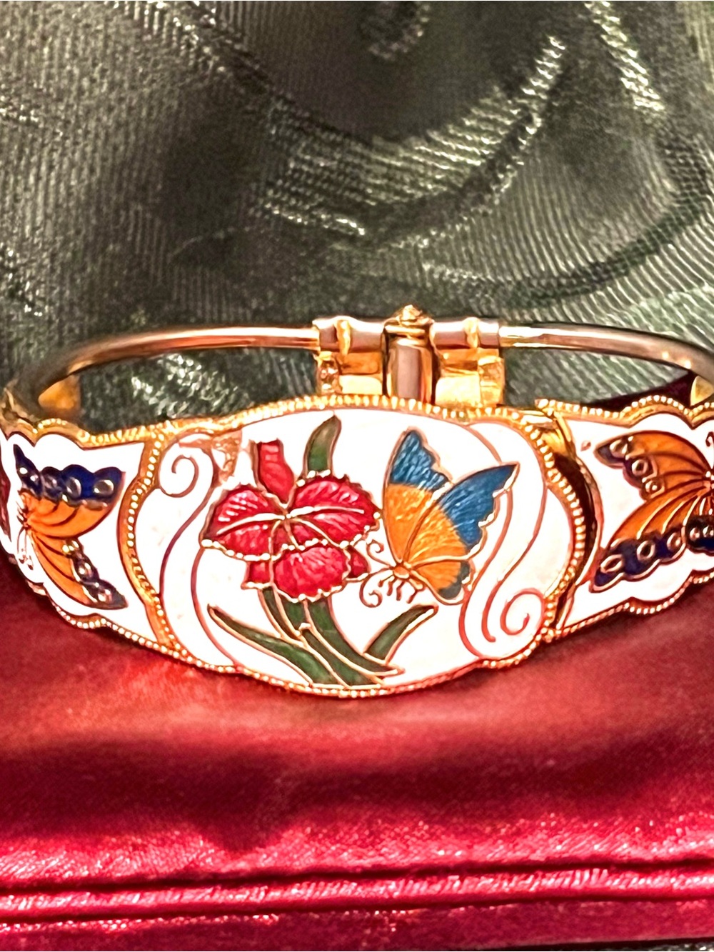 Vintage Cloisonné Bracelet Size 5.5” to 6” - Picture 3 of 7